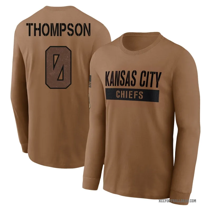 Josh Thompson Youth Brown Kansas City Chiefs 2023 Salute To Service Long Sleeve T-Shirt