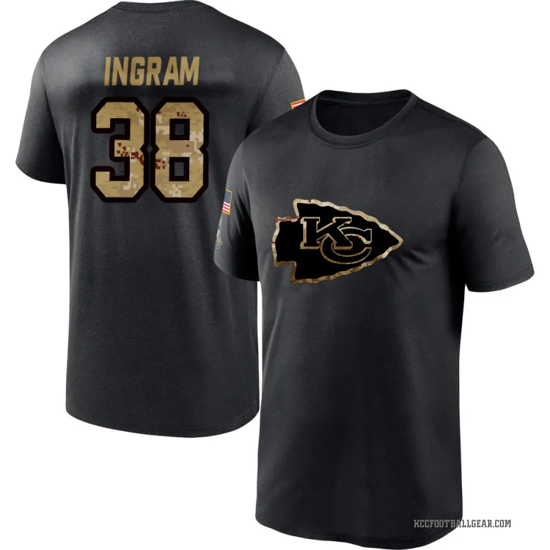 Keaontay Ingram Youth Black Kansas City Chiefs 2020 Salute To Service Performance T-Shirt