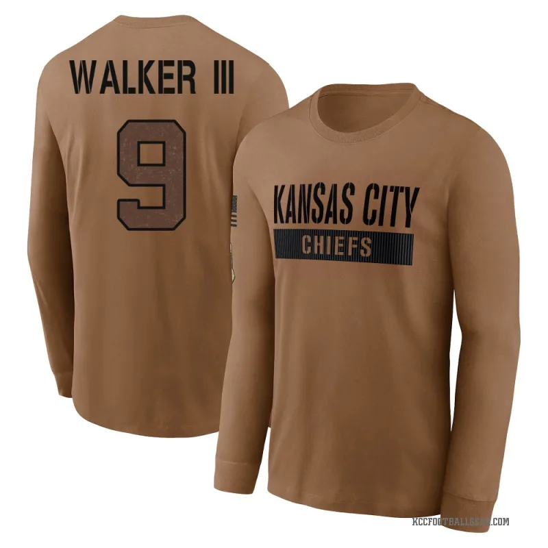 Kenneth Walker III Men's Brown Kansas City Chiefs 2023 Salute To Service Long Sleeve T-Shirt