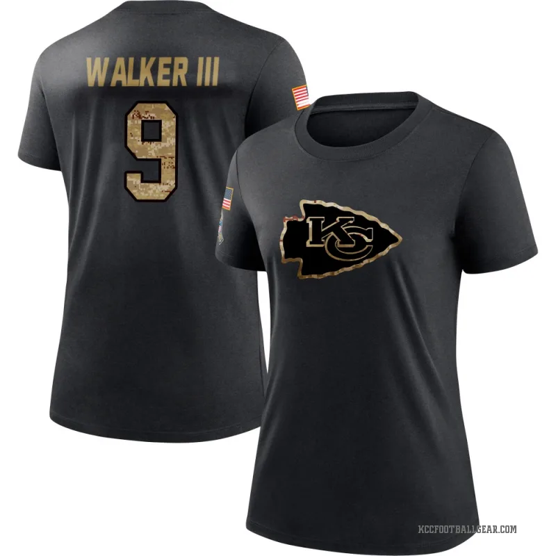 Kenneth Walker III Women's Black Kansas City Chiefs 2020 Salute To Service Performance T-Shirt