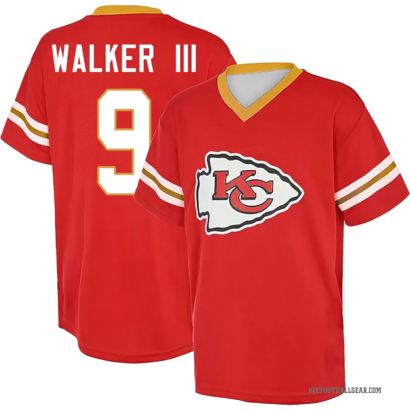 Kenneth Walker III Youth Red Kansas City Chiefs Game Day V-Neck T-Shirt