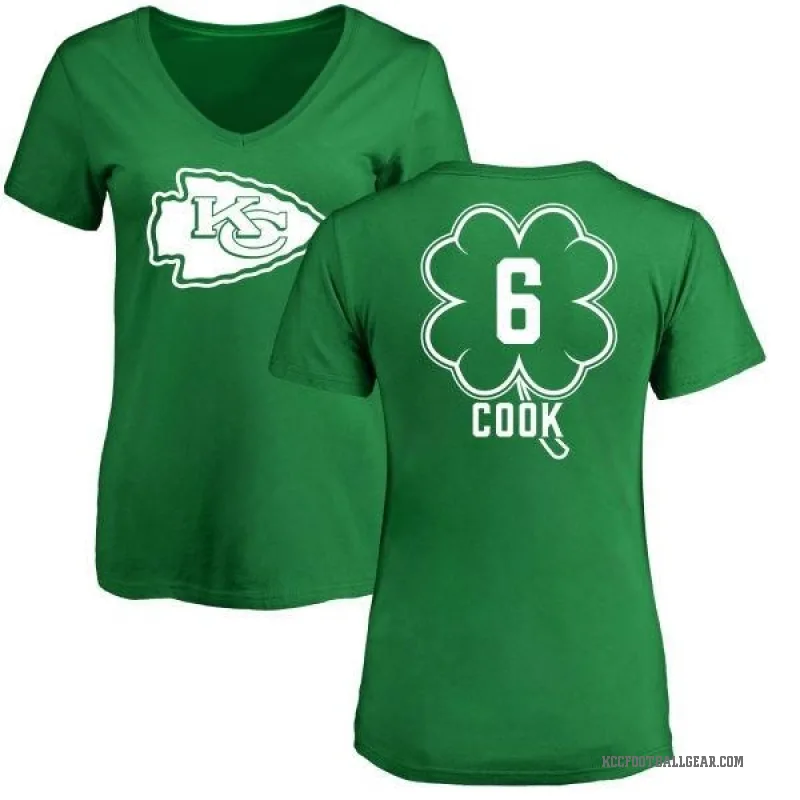 Kenny Cook Women's Green Kansas City Chiefs St. Patrick's Day V-Neck T-Shirt