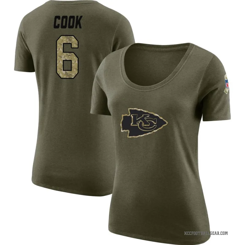 Kenny Cook Women's Olive Kansas City Chiefs Salute to Service Scoop Neck T-Shirt