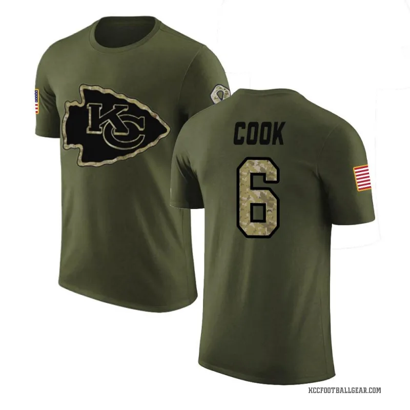 Kenny Cook Youth Olive Kansas City Chiefs Salute to Service T-Shirt