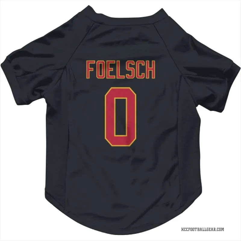 Kevin Foelsch Black Kansas City Chiefs Cat & Dog Pet Jersey