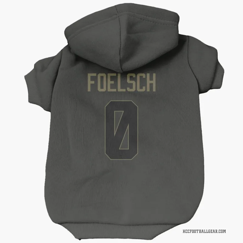 Kevin Foelsch Black Kansas City Chiefs Service Cat & Dog Pet Hoodie