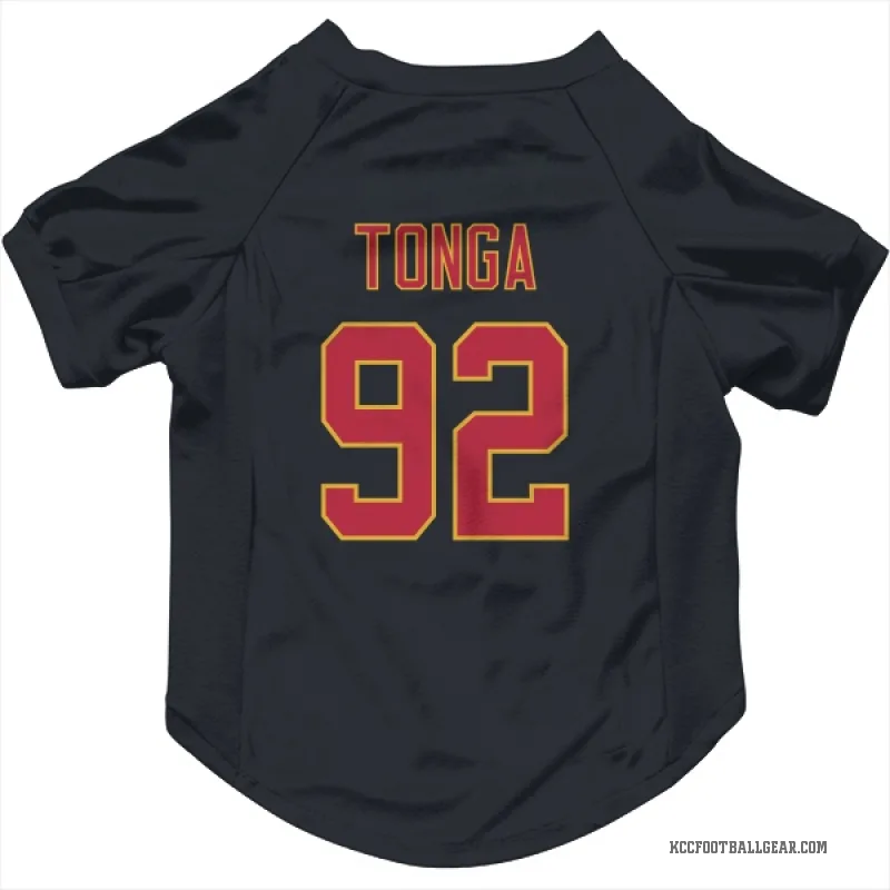 Khyiris Tonga  Black Kansas City Chiefs  Cat & Dog Pet Jersey