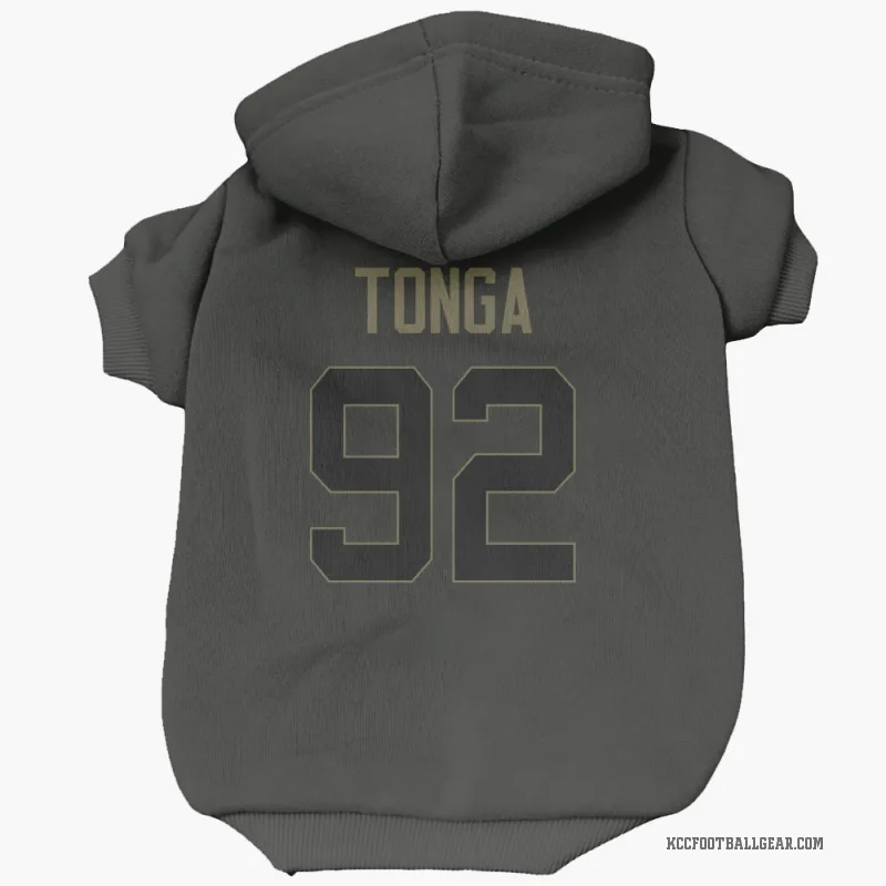 Khyiris Tonga  Black Kansas City Chiefs  Service Cat & Dog Pet Hoodie