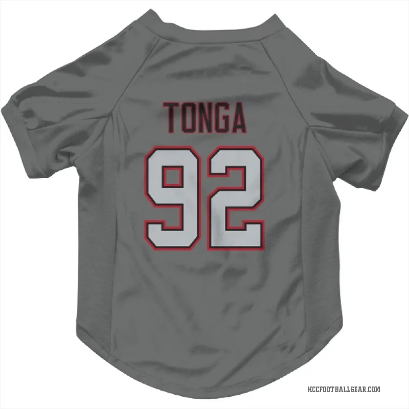Khyiris Tonga  Charcoal Kansas City Chiefs  Cat & Dog Pet Jersey