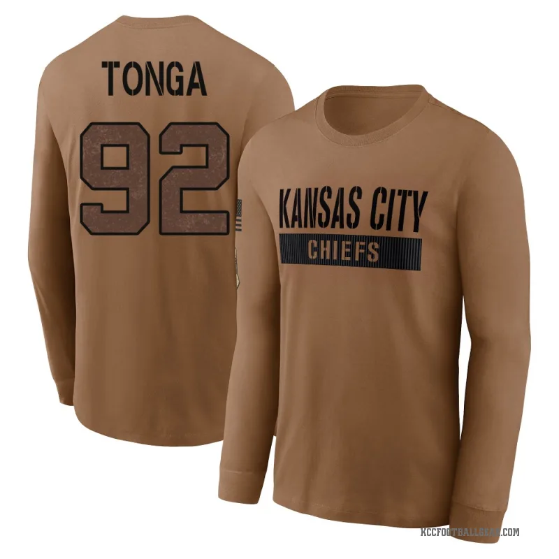 Khyiris Tonga Men's Brown Kansas City Chiefs 2023 Salute To Service Long Sleeve T-Shirt