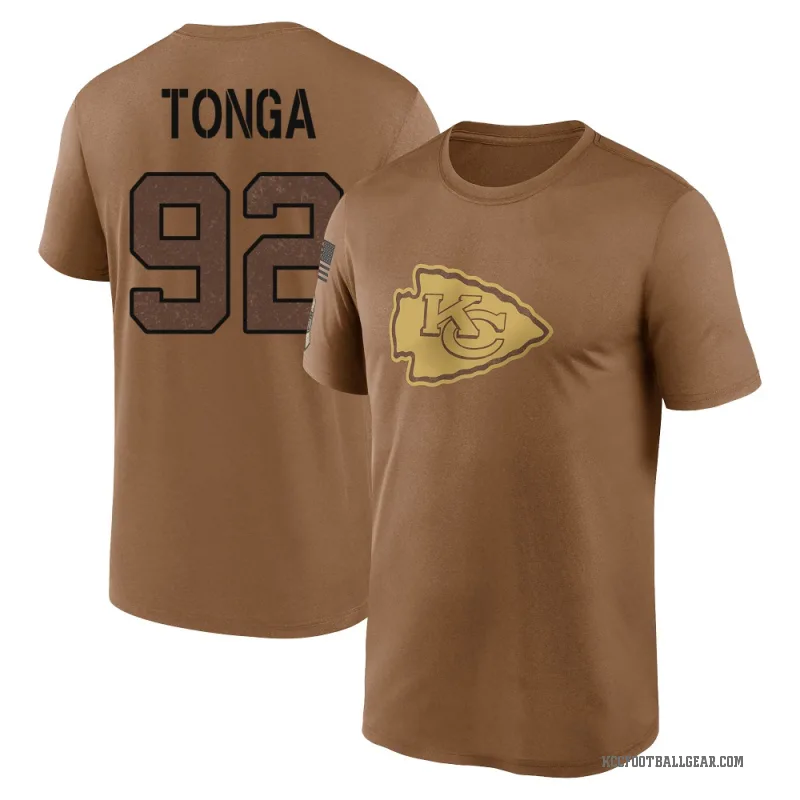Khyiris Tonga Men's Brown Kansas City Chiefs 2023 Salute To Service Performance T-Shirt
