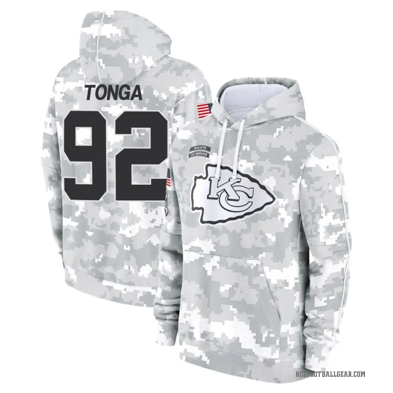 Khyiris Tonga Men's Camo Kansas City Chiefs Arctic 2024 Salute to Service Club Fleece Pullover Hoodie