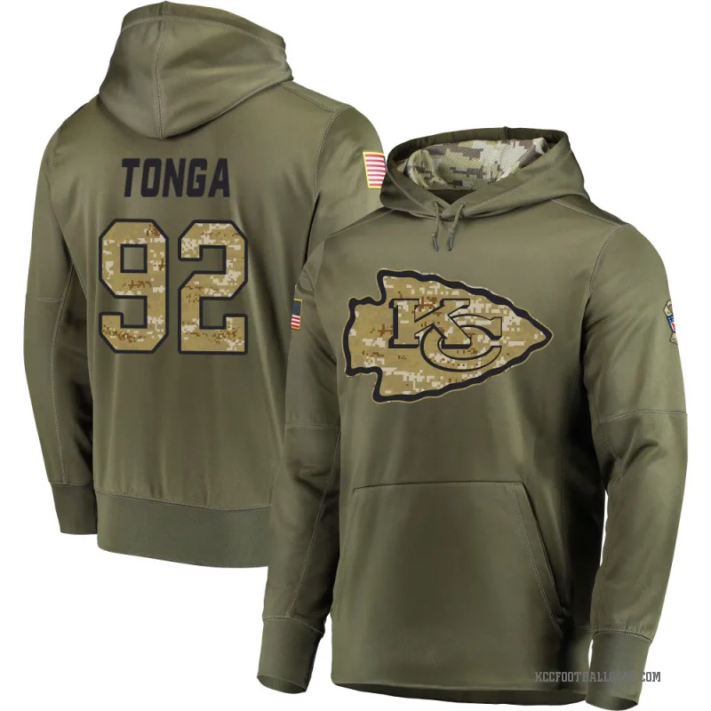 Khyiris Tonga Men's Olive Kansas City Chiefs Salute to Service Pullover Hoodie