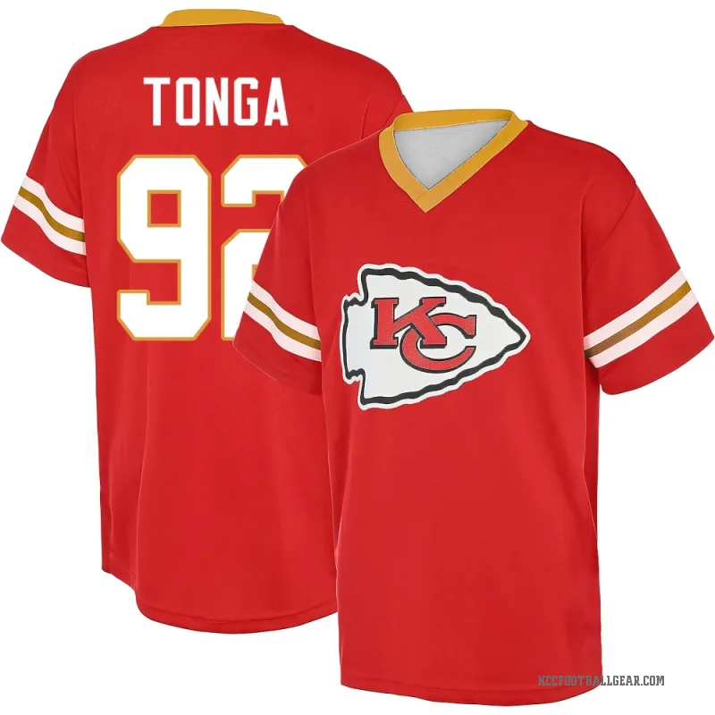 Khyiris Tonga Men's Red Kansas City Chiefs Game Day V-Neck T-Shirt
