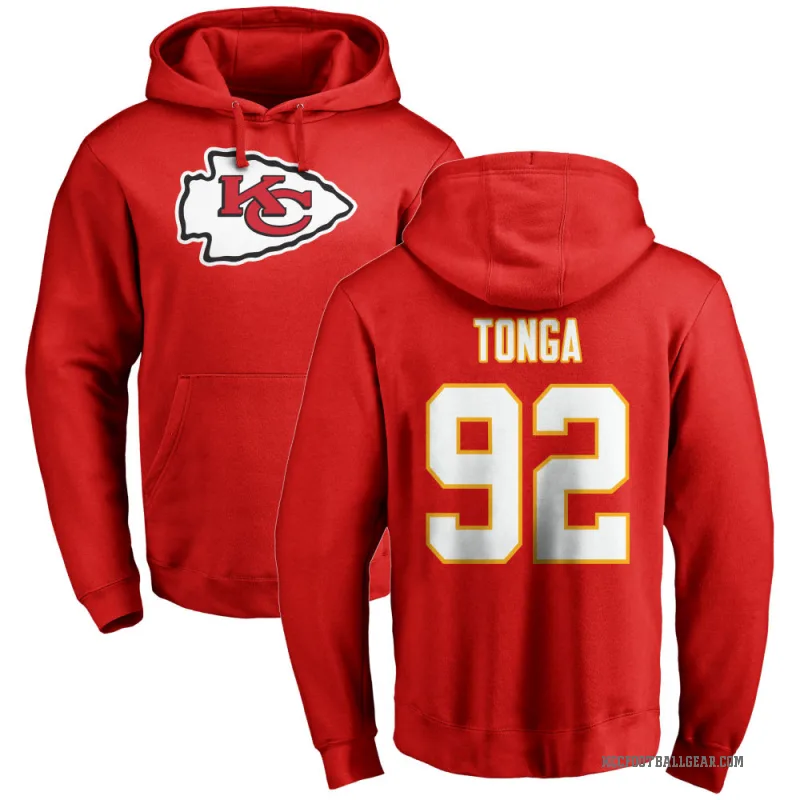 Khyiris Tonga Men's Red Kansas City Chiefs Pro Line Logo Pullover Hoodie