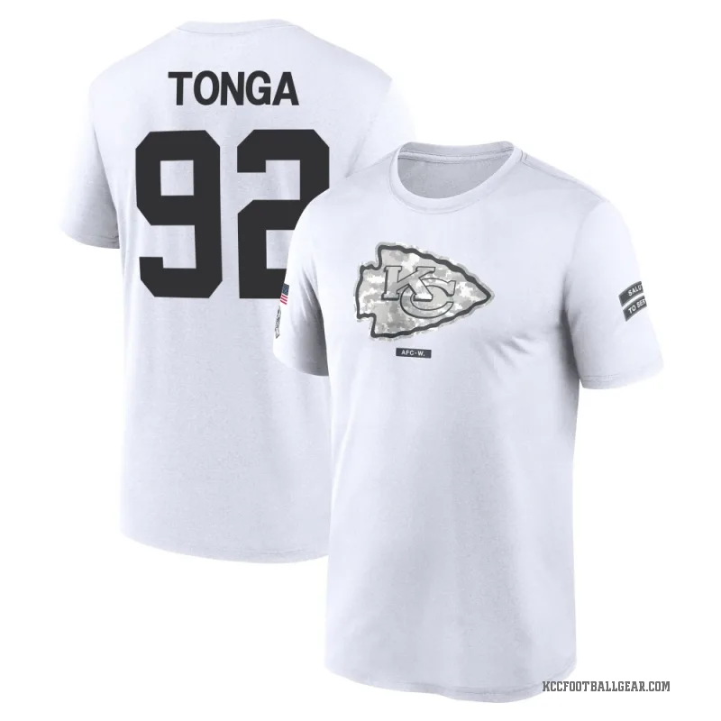 Khyiris Tonga Men's White Kansas City Chiefs 2024 Salute to Service Performance T-Shirt