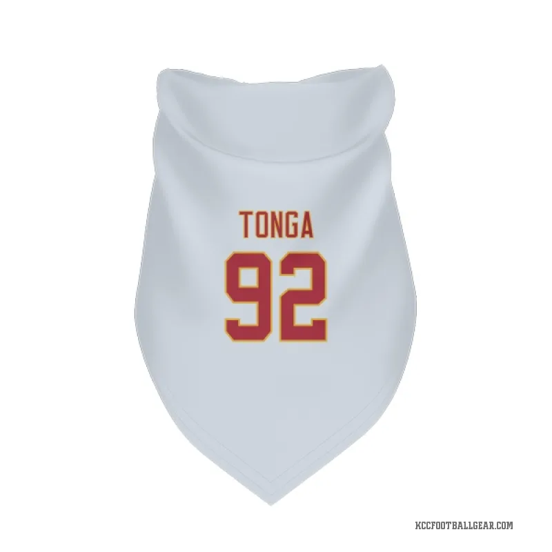 Khyiris Tonga  White Kansas City Chiefs  Cat & Dog Pet Bandana