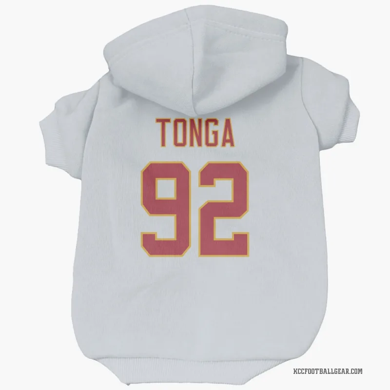 Khyiris Tonga  White Kansas City Chiefs  Cat & Dog Pet Hoodie
