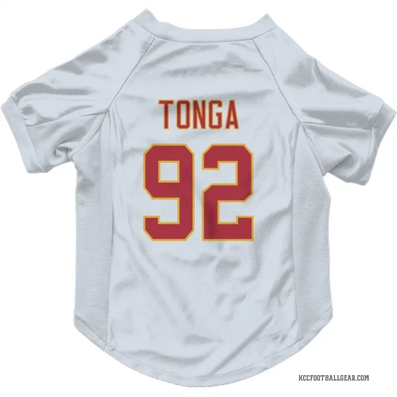 Khyiris Tonga  White Kansas City Chiefs  Cat & Dog Pet Jersey