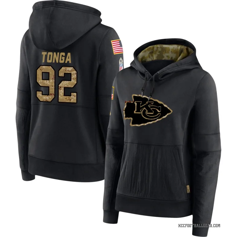 Khyiris Tonga Women's Black Kansas City Chiefs 2020 Salute to Service Sideline Performance Pullover Hoodie