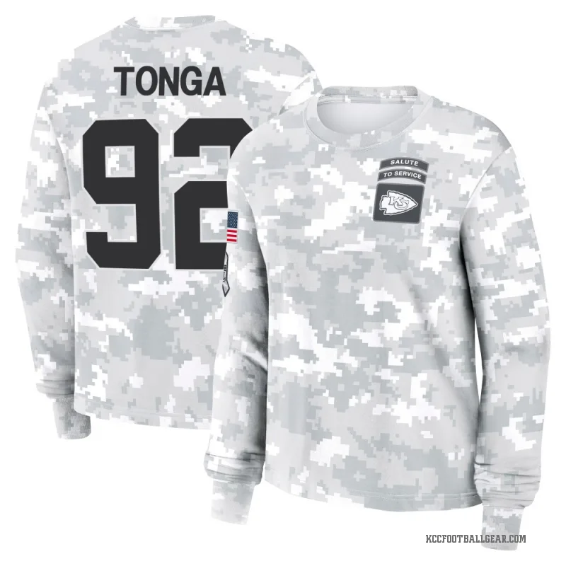 Khyiris Tonga Women's Camo Kansas City Chiefs Arctic 2024 Salute to Service Long Sleeve T-Shirt