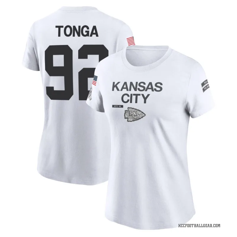 Khyiris Tonga Women's White Kansas City Chiefs 2024 Salute to Service Performance T-Shirt