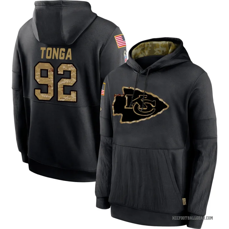 Khyiris Tonga Youth Black Kansas City Chiefs 2020 Salute to Service Sideline Performance Pullover Hoodie