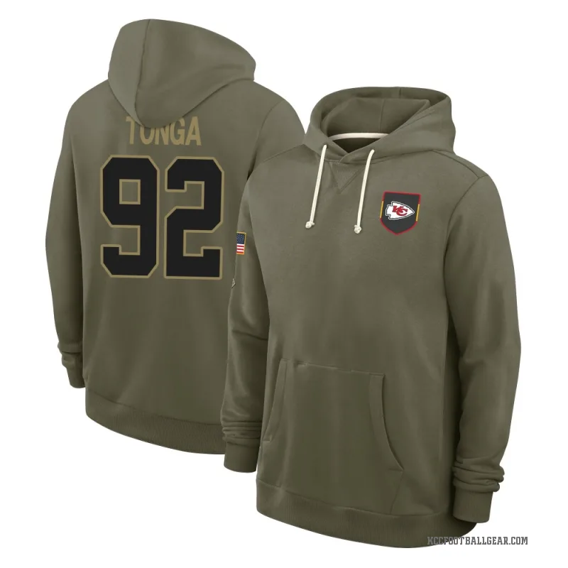 Khyiris Tonga Youth Olive Kansas City Chiefs 2025 Salute to Service Hoodie