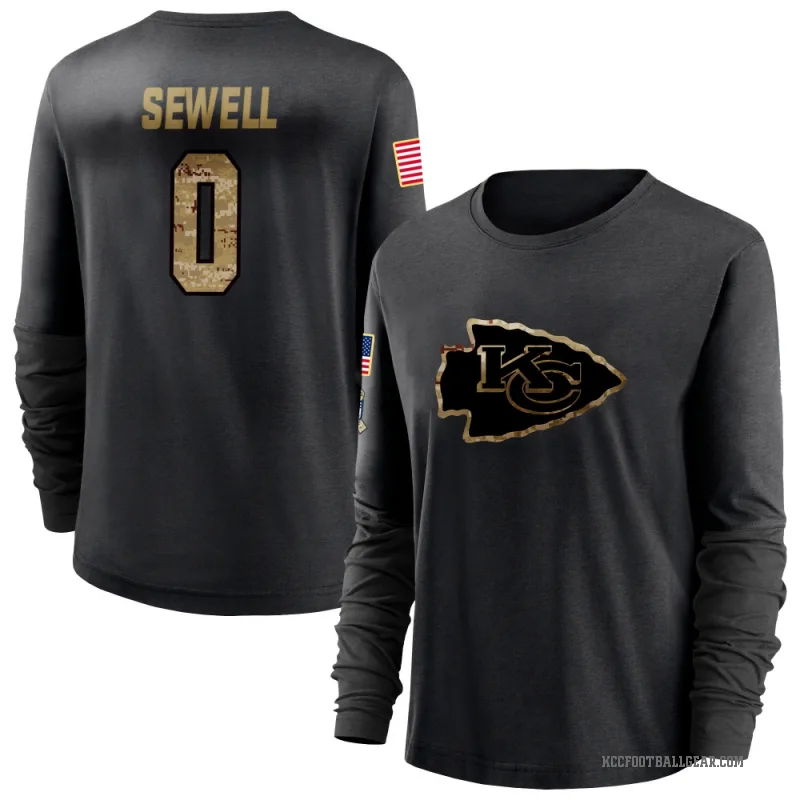 Marlen Sewell Women's Black Kansas City Chiefs 2020 Salute To Service Sideline Performance Long Sleeve T-Shirt