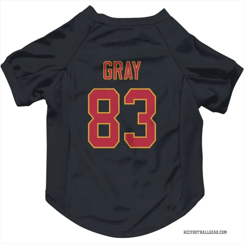 Noah Gray Black Kansas City Chiefs Cat & Dog Pet Jersey