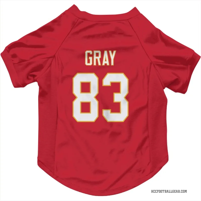 Noah Gray Red Kansas City Chiefs Cat & Dog Pet Jersey