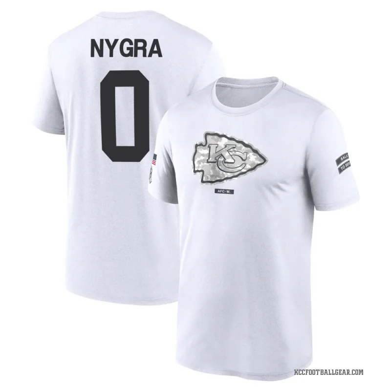 Pete Nygra Men's White Kansas City Chiefs 2024 Salute to Service Performance T-Shirt