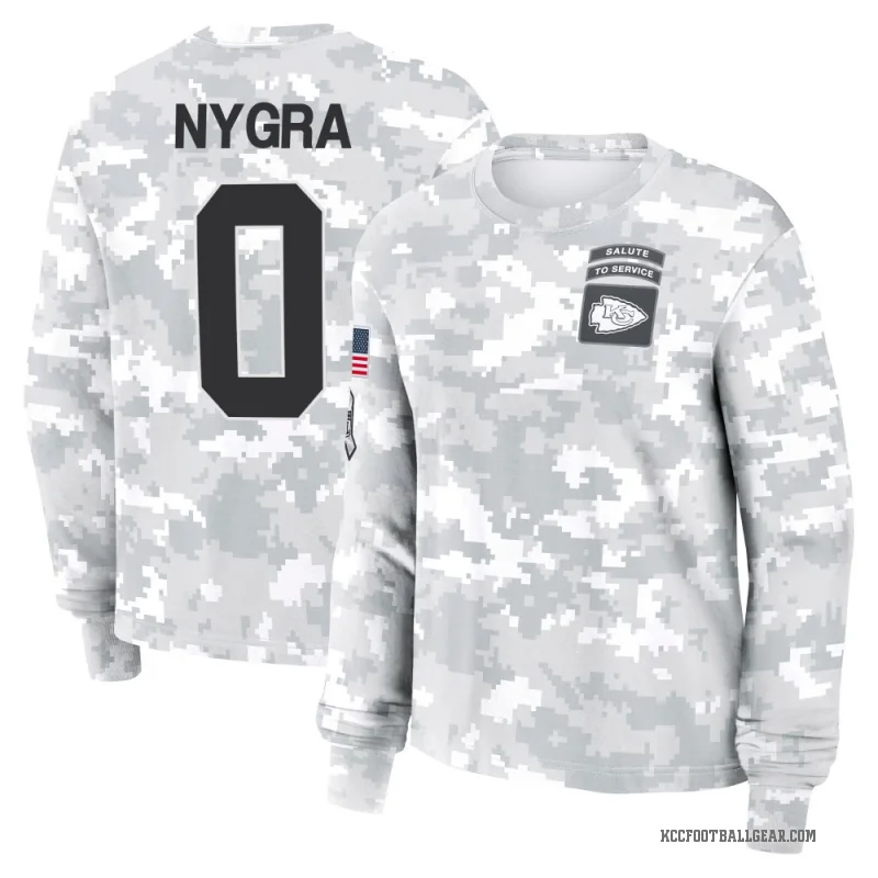 Pete Nygra Women's Camo Kansas City Chiefs Arctic 2024 Salute to Service Long Sleeve T-Shirt