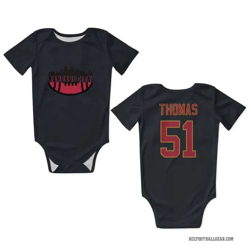 R Mason Thomas  Black Kansas City Chiefs  Newborn & Infant Bodysuit