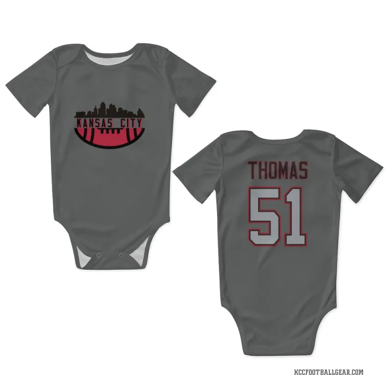 R Mason Thomas  Charcoal Kansas City Chiefs  Newborn & Infant Bodysuit