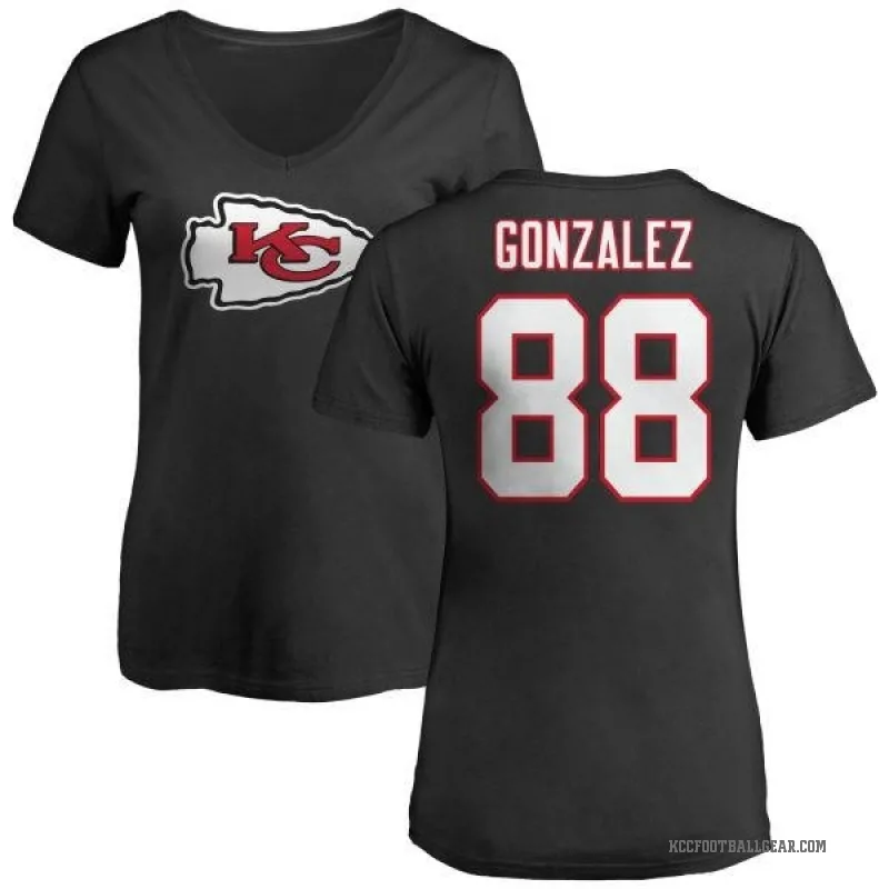 Tony Gonzalez Women's Black Kansas City Chiefs Logo Slim Fit T-Shirt -