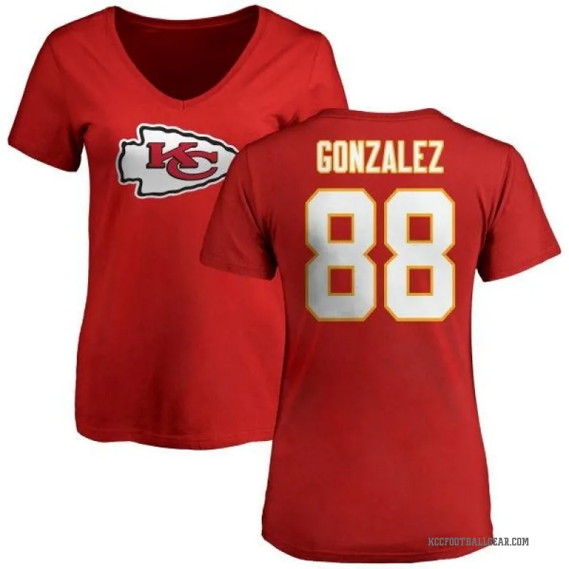 Tony Gonzalez Women's Red Kansas City Chiefs Logo Slim Fit T-Shirt -