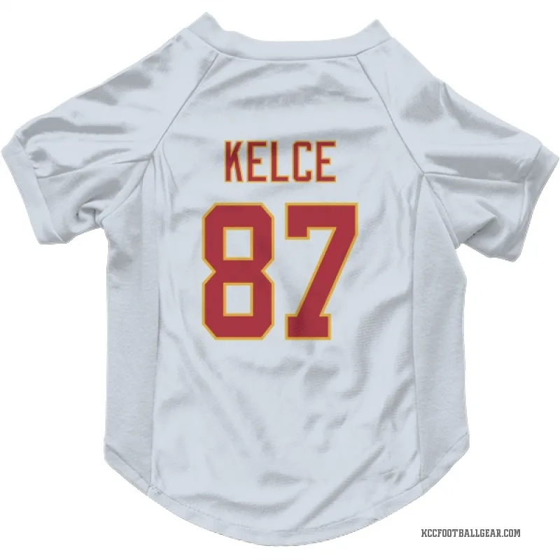 Travis Kelce  White Kansas City Chiefs  Cat & Dog Pet Jersey