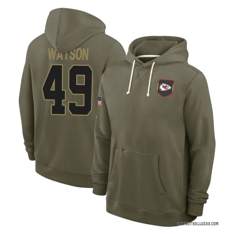 Tre Watson Men's Olive Kansas City Chiefs 2025 Salute to Service Hoodie