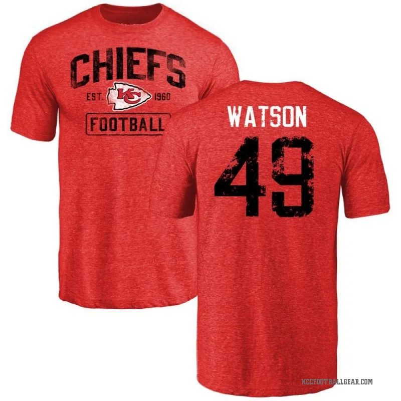Tre Watson Men's Red Kansas City Chiefs Distressed T-Shirt