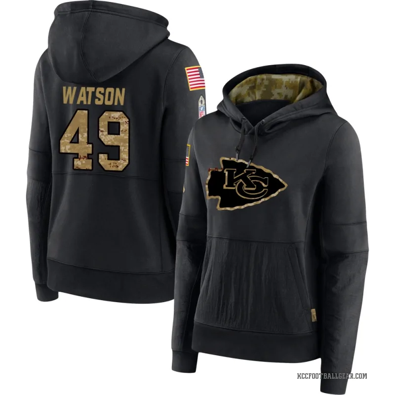 Tre Watson Women's Black Kansas City Chiefs 2020 Salute to Service Sideline Performance Pullover Hoodie