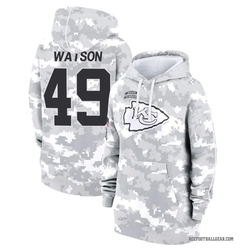 Tre Watson Women's Camo Kansas City Chiefs Arctic 2024 Salute to Service Club Fleece Pullover Hoodie