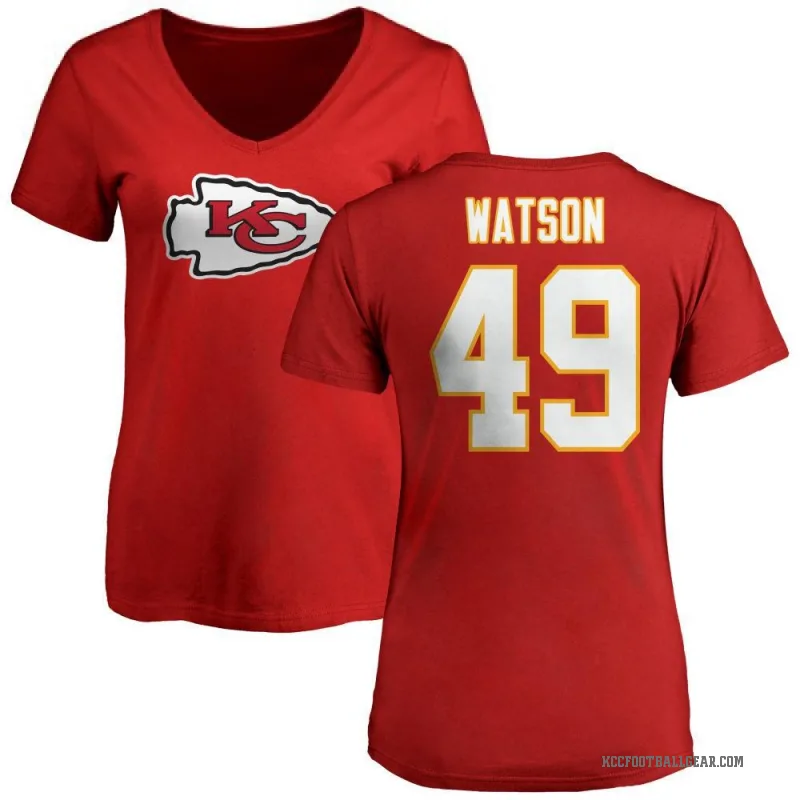 Tre Watson Women's Red Kansas City Chiefs Logo Slim Fit T-Shirt -