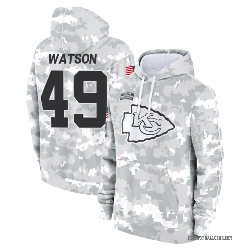 Tre Watson Youth Camo Kansas City Chiefs Arctic 2024 Salute to Service Club Fleece Pullover Hoodie