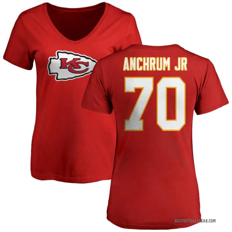 Tremayne Anchrum Jr. Women's Red Kansas City Chiefs Logo Slim Fit T-Shirt -
