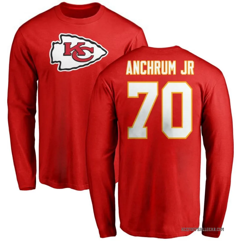 Tremayne Anchrum Jr. Youth Red Kansas City Chiefs Logo Long Sleeve T-Shirt -