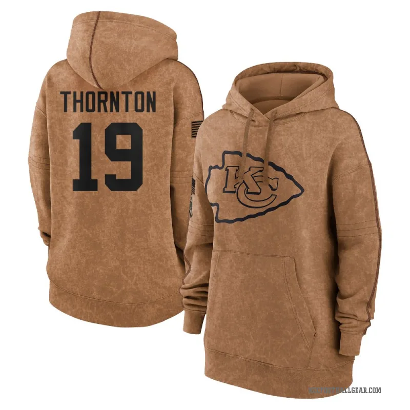 Tyquan Thornton Women's Brown Kansas City Chiefs 2023 Salute To Service Pullover Hoodie