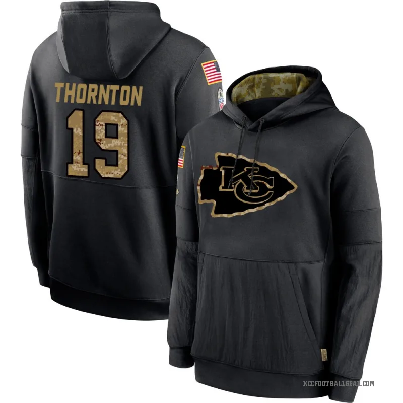 Tyquan Thornton Youth Black Kansas City Chiefs 2020 Salute to Service Sideline Performance Pullover Hoodie