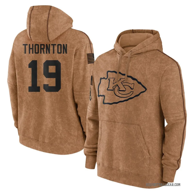 Tyquan Thornton Youth Brown Kansas City Chiefs 2023 Salute To Service Club Pullover Hoodie