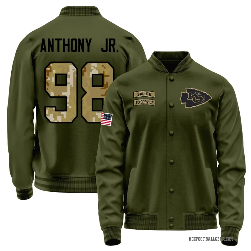 Vincent Anthony Jr. Men's Olive Kansas City Chiefs Salute to Service Sideline Performance Jacket